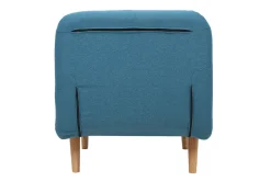 Miliboo Fauteuil Design|Voir Tous Les Fauteuils-Fauteuil scandinave convertible en tissu bleu canard AMIKO