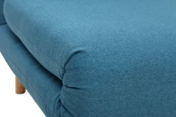 Miliboo Fauteuil Design|Voir Tous Les Fauteuils-Fauteuil scandinave convertible en tissu bleu canard AMIKO