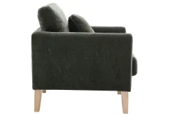 Miliboo Fauteuil Design|Voir Tous Les Fauteuils-Fauteuil scandinave déhoussable en tissu effet velours vert kaki et bois clair OSLO