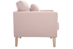 Miliboo Fauteuil Design|Voir Tous Les Fauteuils-Fauteuil scandinave déhoussable en tissu rose et bois clair OSLO