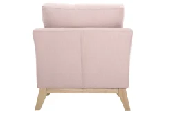 Miliboo Fauteuil Design|Voir Tous Les Fauteuils-Fauteuil scandinave déhoussable en tissu rose et bois clair OSLO