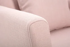Miliboo Fauteuil Design|Voir Tous Les Fauteuils-Fauteuil scandinave déhoussable en tissu rose et bois clair OSLO