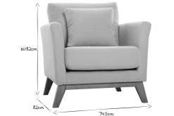 Miliboo Fauteuil Design|Voir Tous Les Fauteuils-Fauteuil scandinave déhoussable en tissu rose et bois clair OSLO