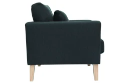 Miliboo Fauteuil Design|Voir Tous Les Fauteuils-Fauteuil scandinave déhoussable en tissu gris foncé et bois clair OSLO