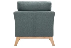 Miliboo Fauteuil Design|Voir Tous Les Fauteuils-Fauteuil scandinave déhoussable en tissu vert de gris et bois clair OSLO