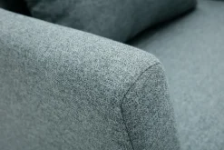 Miliboo Fauteuil Design|Voir Tous Les Fauteuils-Fauteuil scandinave déhoussable en tissu vert de gris et bois clair OSLO