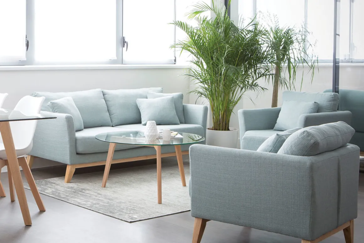 Miliboo Fauteuil Design|Voir Tous Les Fauteuils-Fauteuil scandinave déhoussable en tissu vert lagon et bois clair OSLO