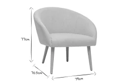 Miliboo Fauteuil Design|Voir Tous Les Fauteuils-Fauteuil scandinave en tissu effet velours texturé beige et bois clair OLIVIA