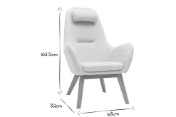 Miliboo Fauteuil Design|Voir Tous Les Fauteuils-Fauteuil scandinave en tissu beige et bois clair MANIA