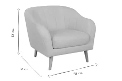 Miliboo Fauteuil Design|Voir Tous Les Fauteuils-Fauteuil scandinave en tissu beige et bois clair ISIS