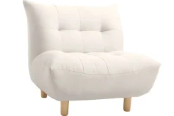 Miliboo Fauteuil Design|Voir Tous Les Fauteuils-Fauteuil scandinave en tissu beige et bois clair YUMI