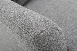 Miliboo Fauteuil Design|Voir Tous Les Fauteuils-Fauteuil scandinave en tissu gris et bois clair KATE