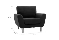 Miliboo Fauteuil Design|Voir Tous Les Fauteuils-Fauteuil scandinave en tissu gris anthracite et bois clair ALICE