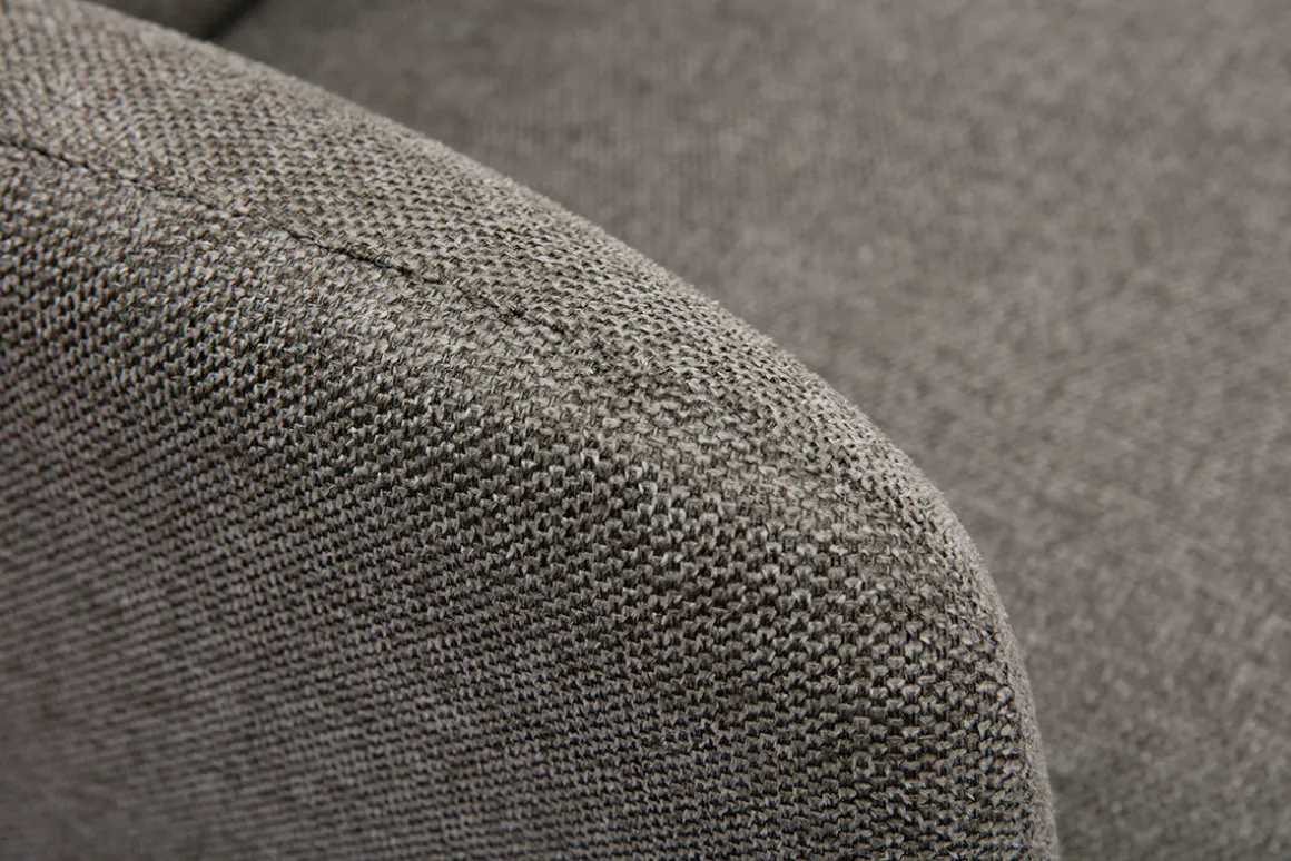 Miliboo Fauteuil Design|Voir Tous Les Fauteuils-Fauteuil scandinave en tissu effet velours texturé gris et bois foncé ISKO