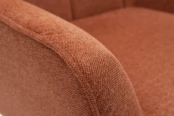 Miliboo Fauteuil Design|Voir Tous Les Fauteuils-Fauteuil scandinave en tissu effet velours texturé terre brûlée et bois clair AVERY