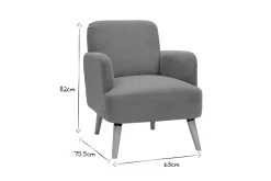 Miliboo Fauteuil Design|Voir Tous Les Fauteuils-Fauteuil scandinave en tissu vert de gris et bois clair ISKO