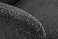 Miliboo Fauteuil Design|Voir Tous Les Fauteuils-Fauteuil scandinave en tissu effet velours texturé gris foncé et bois clair ISKO