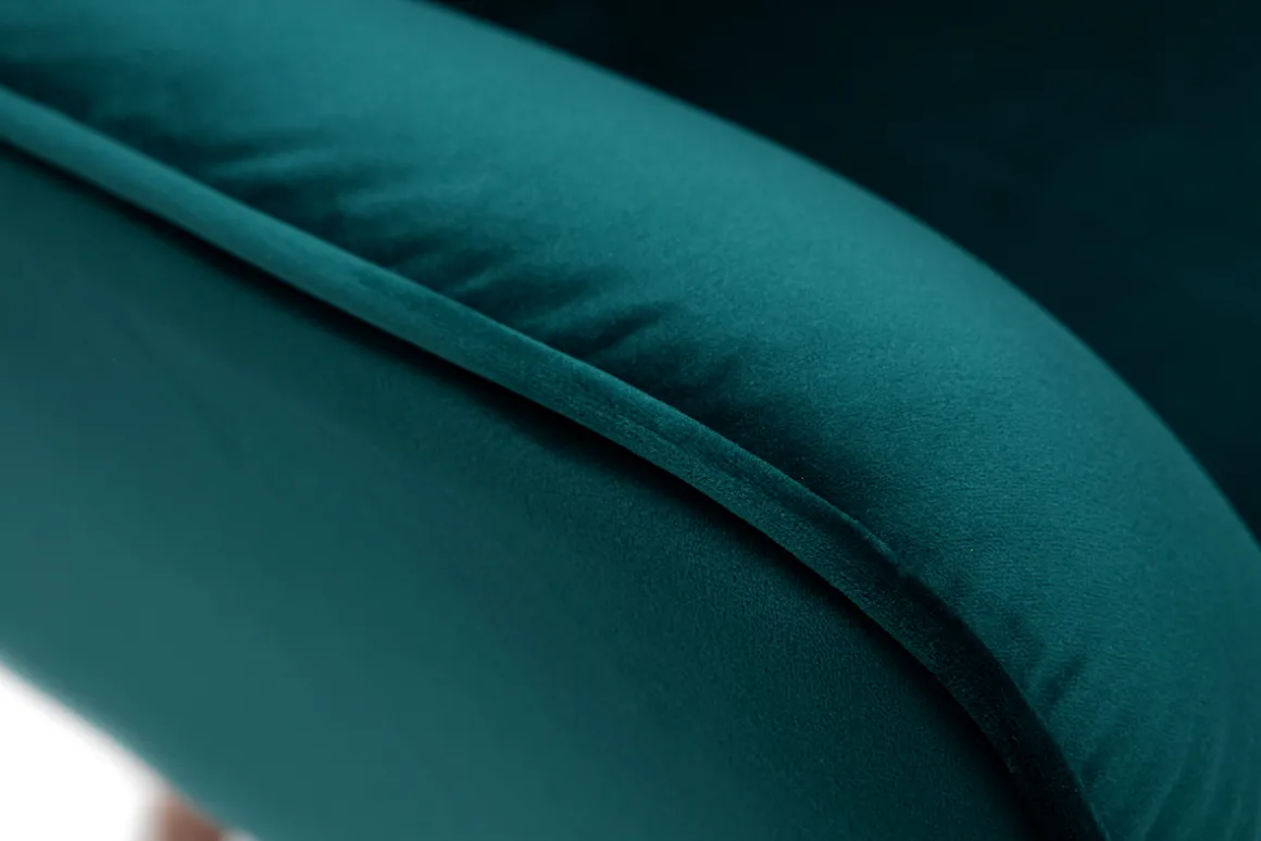 Miliboo Fauteuil Design|Voir Tous Les Fauteuils-Fauteuil scandinave en tissu velours bleu pétrole et bois clair AVERY