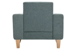Miliboo Fauteuil Design|Voir Tous Les Fauteuils-Fauteuil scandinave en tissu vert de gris et bois clair FJORD