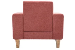 Miliboo Fauteuil Design|Voir Tous Les Fauteuils-Fauteuil scandinave en tissu terracotta et bois clair FJORD