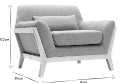 Miliboo Fauteuil Design|Voir Tous Les Fauteuils-Fauteuil scandinave en tissu gris et bois clair massif YOKO