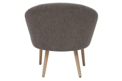 Miliboo Fauteuil Design|Voir Tous Les Fauteuils-Fauteuil scandinave en tissu effet velours texturé gris et bois clair OLIVIA