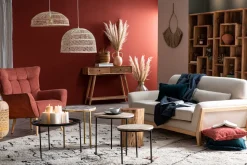 Miliboo Fauteuil Design|Voir Tous Les Fauteuils-Fauteuil scandinave en tissu effet velours texturé gris foncé et bois clair AVERY