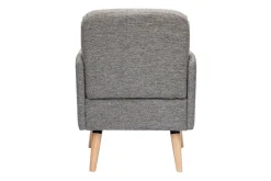 Miliboo Fauteuil Design|Voir Tous Les Fauteuils-Fauteuil scandinave en tissu gris clair et bois clair ISKO