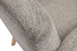 Miliboo Fauteuil Design|Voir Tous Les Fauteuils-Fauteuil scandinave en tissu gris clair et bois clair ISKO