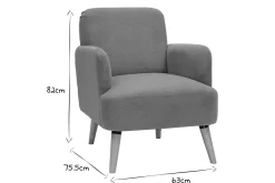 Miliboo Fauteuil Design|Voir Tous Les Fauteuils-Fauteuil scandinave en tissu gris clair et bois clair ISKO