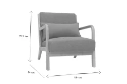 Miliboo Fauteuil Design|Voir Tous Les Fauteuils-Fauteuil scandinave en tissu effet velours jaune moutarde et bois clair massif DERRY