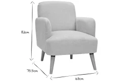 Miliboo Fauteuil Design|Voir Tous Les Fauteuils-Fauteuil scandinave en tissu effet velours texturé beige et bois clair ISKO