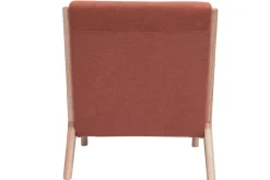 Miliboo Fauteuil Design|Voir Tous Les Fauteuils-Fauteuil scandinave en tissu effet velours terre brûlée et bois clair massif DERRY