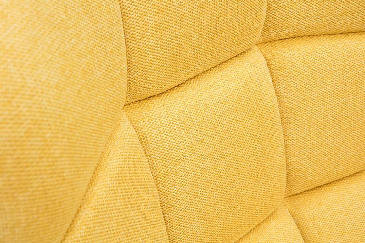 Miliboo Fauteuil Design|Voir Tous Les Fauteuils-Fauteuil scandinave en tissu effet velours texturé jaune moutarde et bois clair BRODY