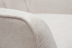 Miliboo Fauteuil Design|Voir Tous Les Fauteuils-Fauteuil scandinave en tissu effet velours texturé beige et bois clair AVERY