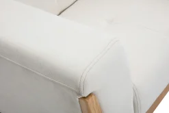 Miliboo Fauteuil Design|Voir Tous Les Fauteuils-Fauteuil scandinave en tissu blanc cassé et bois clair FJORD