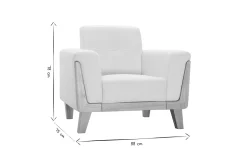 Miliboo Fauteuil Design|Voir Tous Les Fauteuils-Fauteuil scandinave en tissu blanc cassé et bois clair FJORD