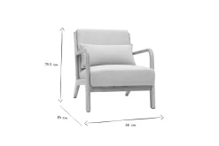 Miliboo Fauteuil Design|Voir Tous Les Fauteuils-Fauteuil scandinave en tissu effet laine bouclée blanc et bois clair massif DERRY