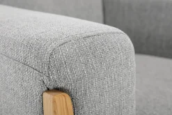 Miliboo Fauteuil Design|Voir Tous Les Fauteuils-Fauteuil scandinave en tissu gris et bois clair FJORD