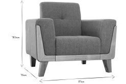 Miliboo Fauteuil Design|Voir Tous Les Fauteuils-Fauteuil scandinave en tissu gris et bois clair FJORD