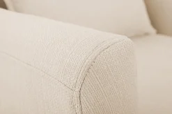 Miliboo Fauteuil Design|Voir Tous Les Fauteuils-Fauteuil scandinave en tissu beige et bois clair KATE