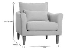 Miliboo Fauteuil Design|Voir Tous Les Fauteuils-Fauteuil scandinave en tissu beige et bois clair KATE