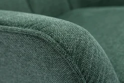 Miliboo Fauteuil Design|Voir Tous Les Fauteuils-Fauteuil scandinave tissu effet velours texturé vert foncé et bois clair AVERY