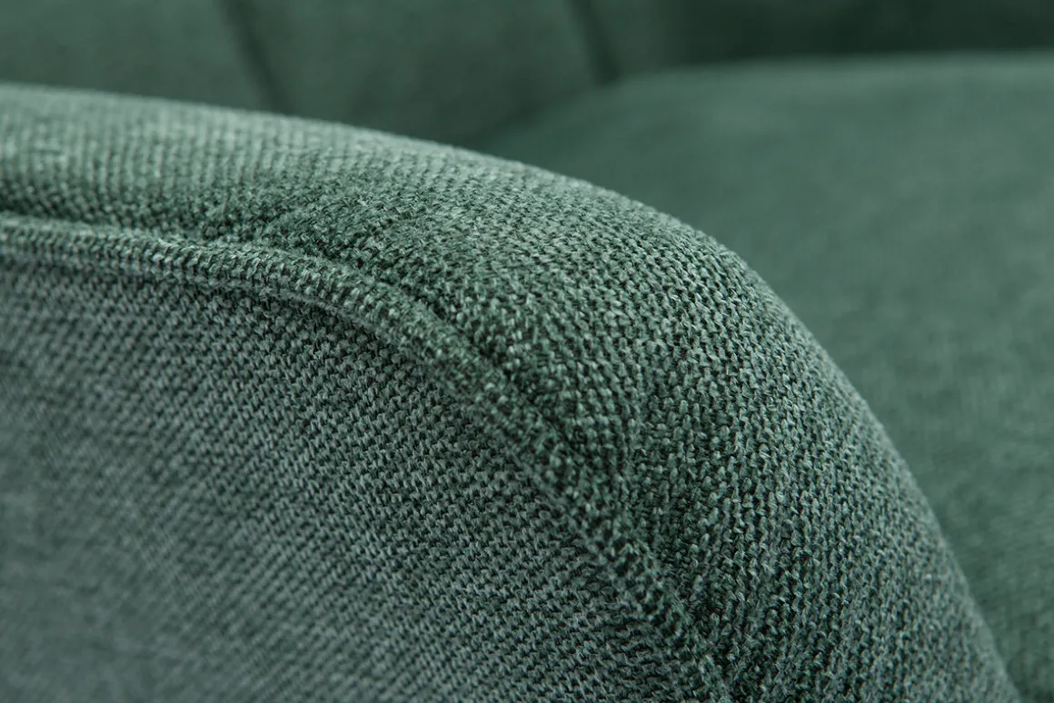 Miliboo Fauteuil Design|Voir Tous Les Fauteuils-Fauteuil scandinave tissu effet velours texturé vert foncé et bois clair AVERY