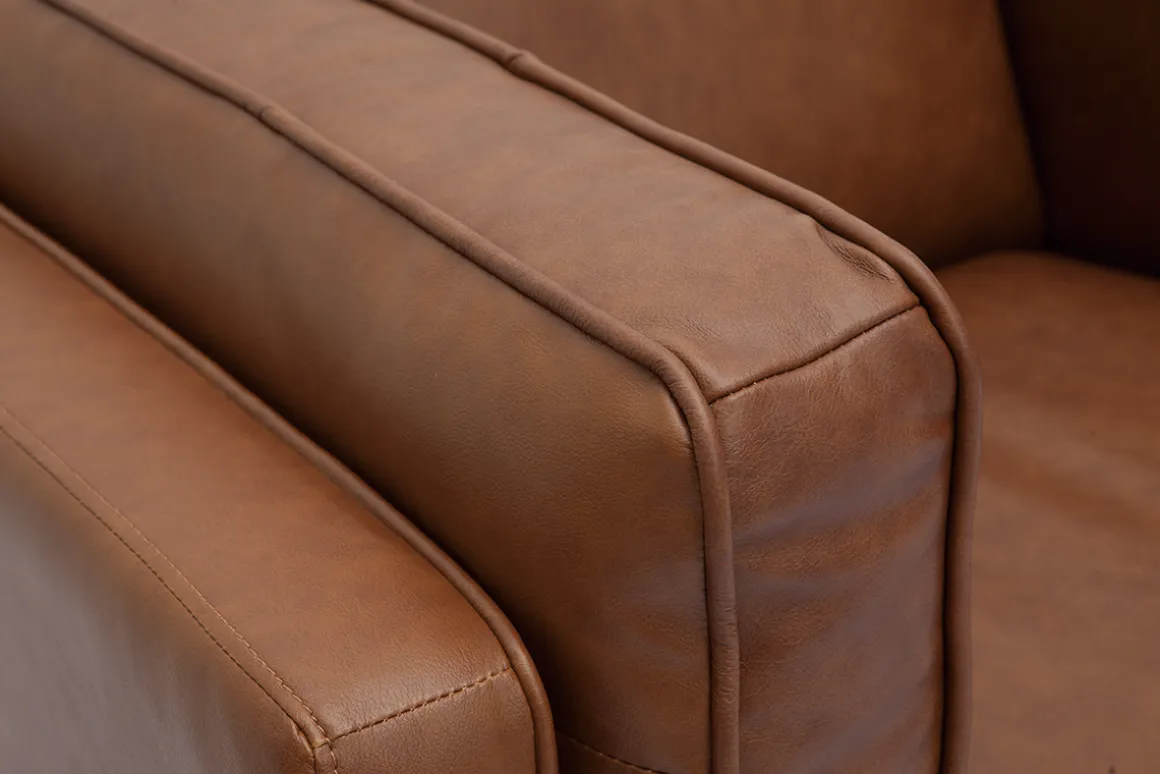 Miliboo Fauteuil Design|Voir Tous Les Fauteuils-Fauteuil vintage cuir marron BRADLEY