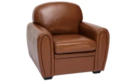 Miliboo Fauteuil Design|Voir Tous Les Fauteuils-Fauteuil vintage cuir marron CLUB