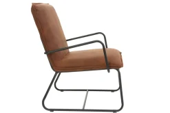 Miliboo Fauteuil Design|Voir Tous Les Fauteuils-Fauteuil vintage marron et métal noir MERCY