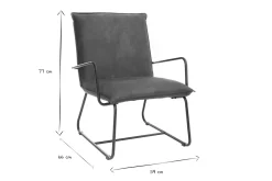 Miliboo Fauteuil Design|Voir Tous Les Fauteuils-Fauteuil vintage marron et métal noir MERCY