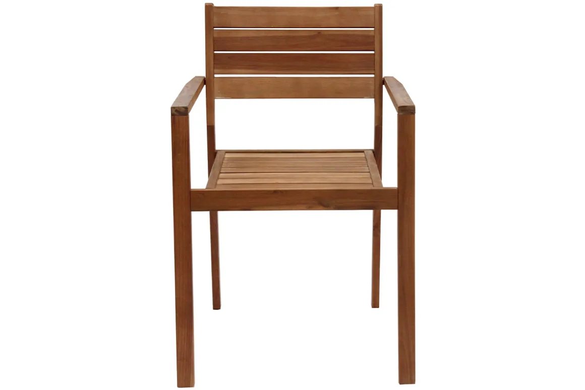 Miliboo Chaise De Jardin-Fauteuils de jardin empilables en bois massif (lot de 2) CANOPEE