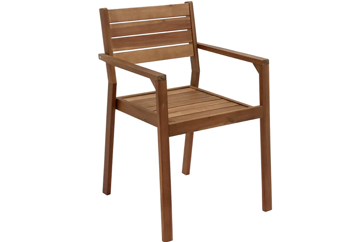 Miliboo Chaise De Jardin-Fauteuils de jardin empilables en bois massif (lot de 2) CANOPEE